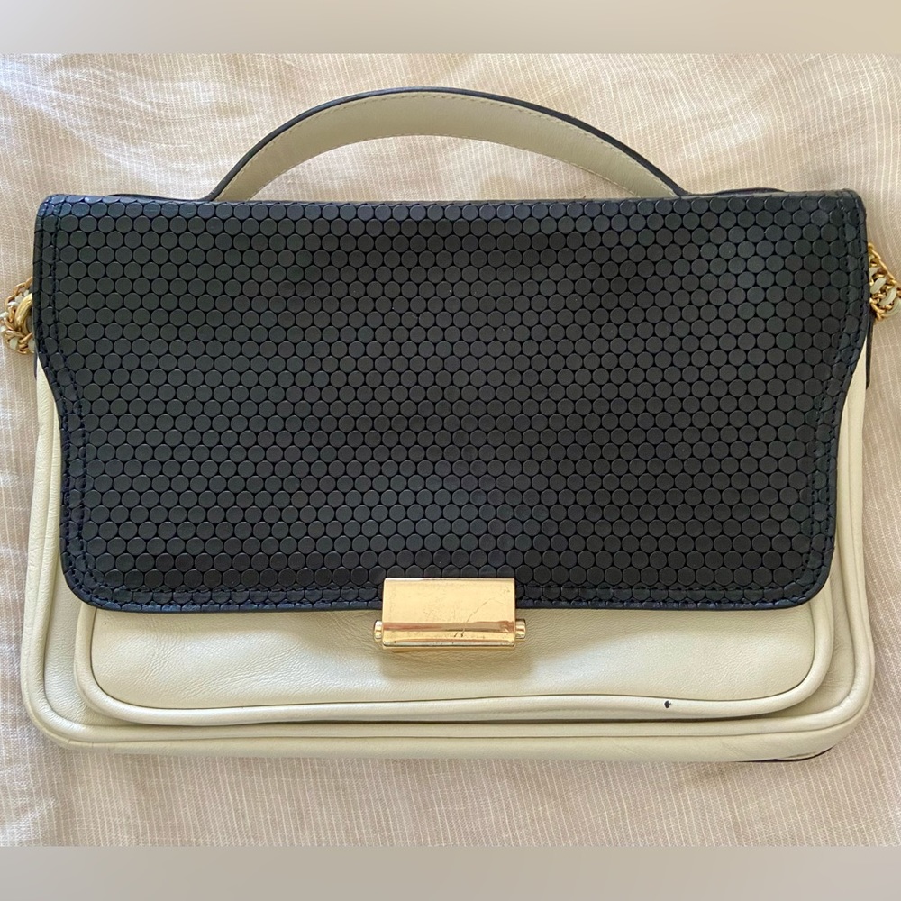 Original Beracomy Paris black and white leather bag